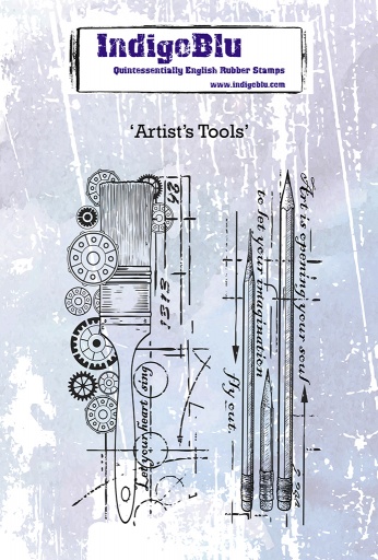 Artists Tools A6 Red Rubber Stamp by Kay Halliwell-Sutton